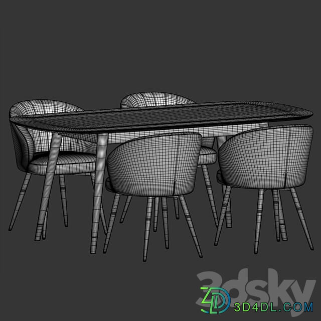 Dining Set 85 Table Chair 3D Models