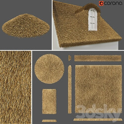 Thatched roof set Thatched roof. Constructor. Other 3D Models 