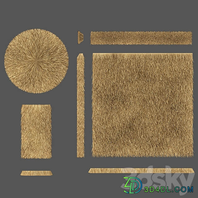 Thatched roof set Thatched roof. Constructor. Other 3D Models