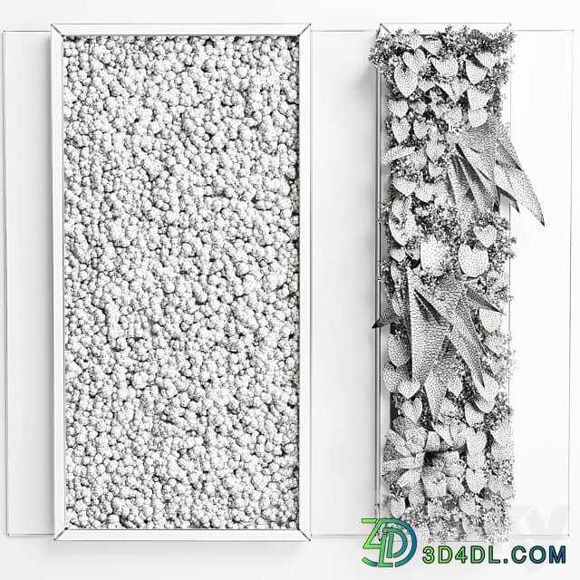 wall garden and vertical moss in wooden frame 22 Fitowall 3D Models