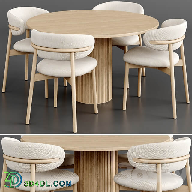 Dinning Set 59 Table Chair 3D Models