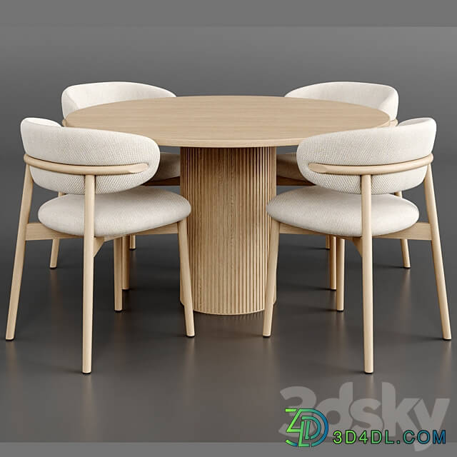 Dinning Set 59 Table Chair 3D Models