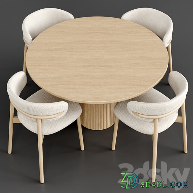 Dinning Set 59 Table Chair 3D Models