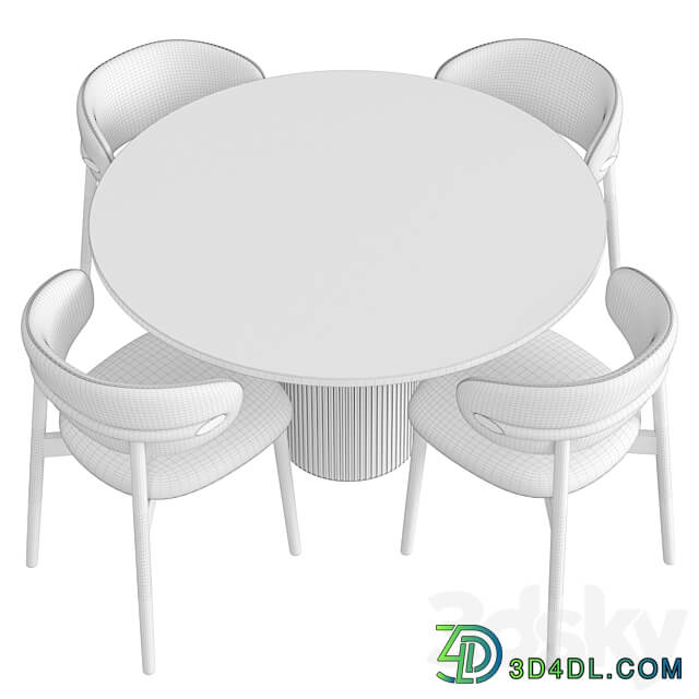 Dinning Set 59 Table Chair 3D Models