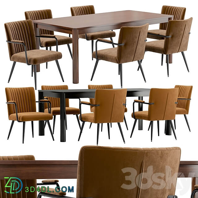 Dining chair Ronda and table Bergen Bgt35 Table Chair 3D Models