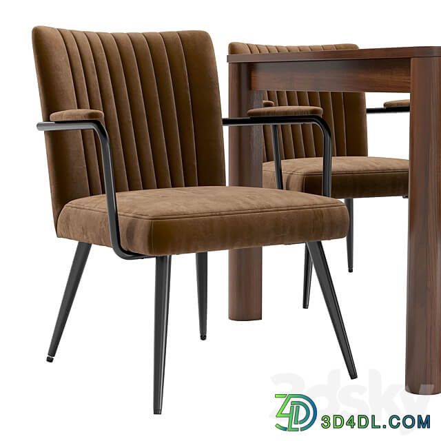 Dining chair Ronda and table Bergen Bgt35 Table Chair 3D Models