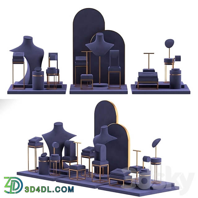 Custom Jewelry Display Set 3D Models