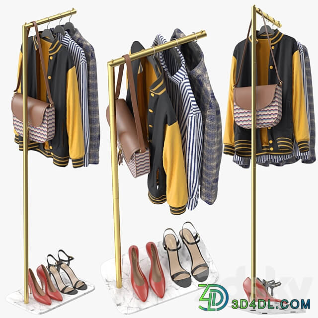 67 Free Standing Metal Coat Clothes 3D Models