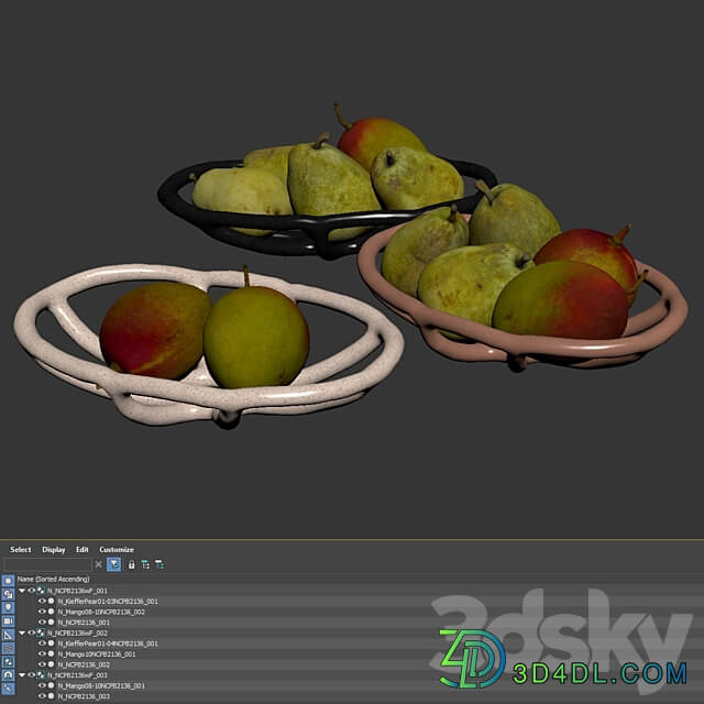 Nested fruit bowls 3D Models