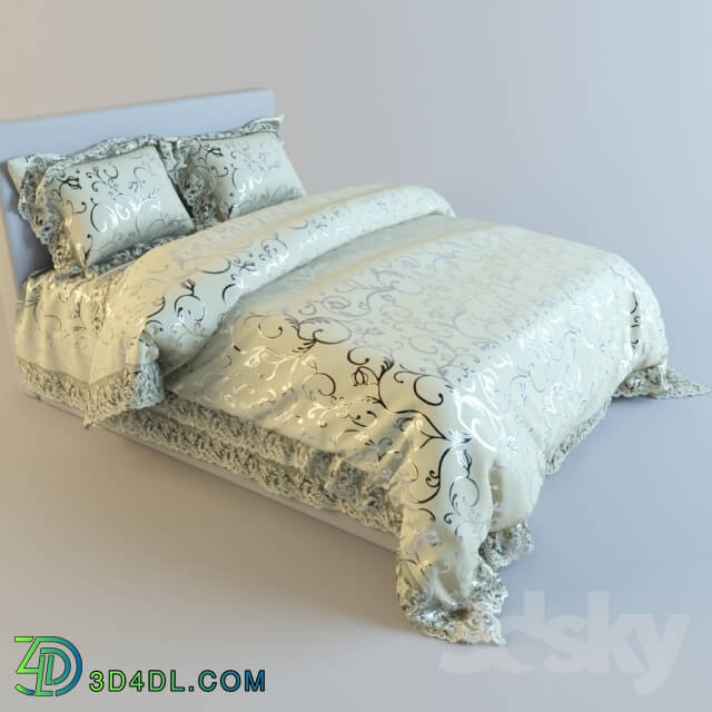 Bed bed set with lace