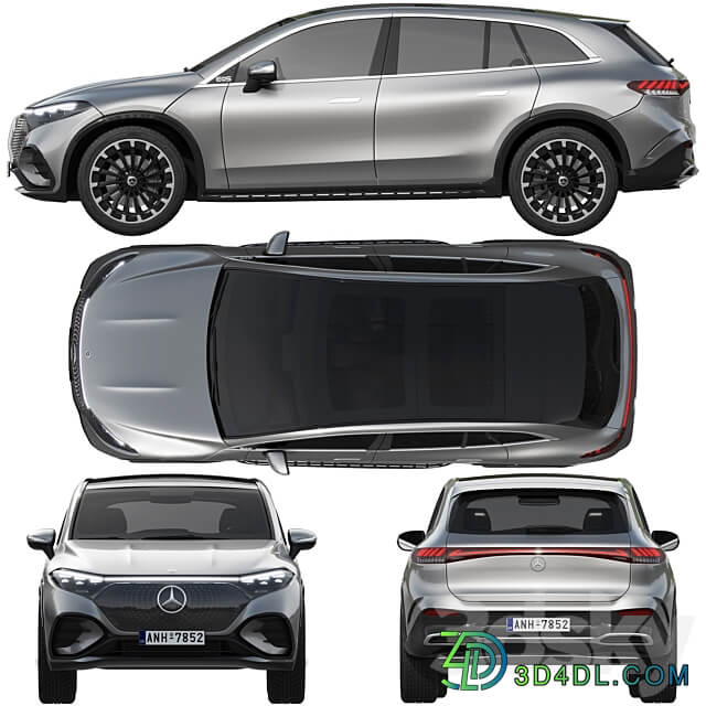 Mercedes Benz EQS SUV 2023 3D Models