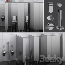 Sanitary partitions for public toilets FunderMax 2 designer 3D Models 