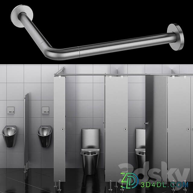 Sanitary partitions for public toilets FunderMax 2 designer 3D Models