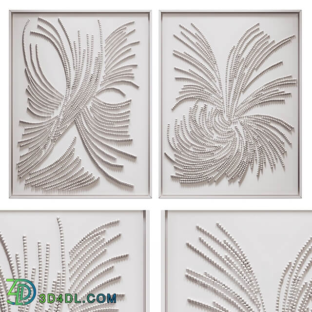 Panel White Diptych 3D Models