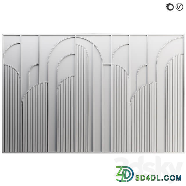 Decorative wall panel 61 3D Models