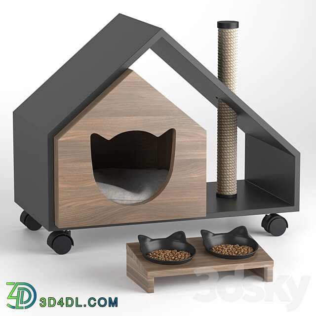 Cat 39 s house Tory and bowl Other decorative objects 3D Models