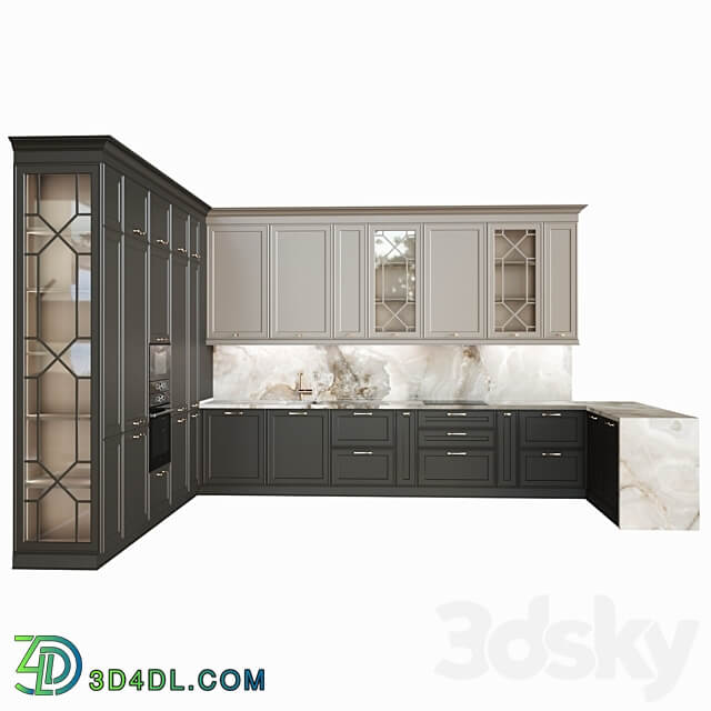 Neoclassical kitchen 07 Kitchen 3D Models