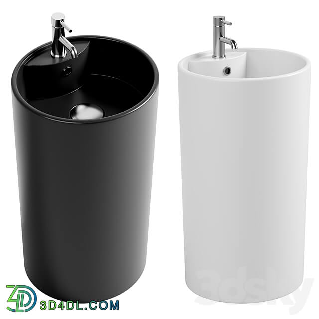 Washbasin SantiLine SL 4003MB matt black 3D Models