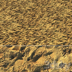 Wet sand material with footprints Miscellaneous 3D Models 