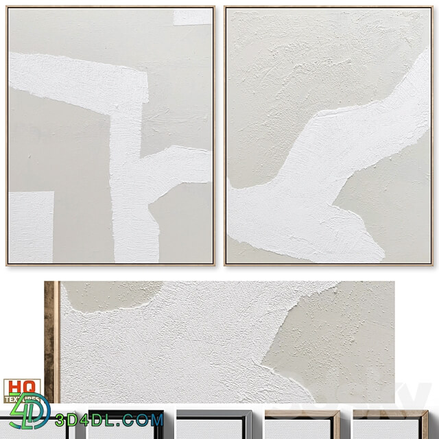 Large Textural Plaster Abstract Wall Art C 511 3D Models