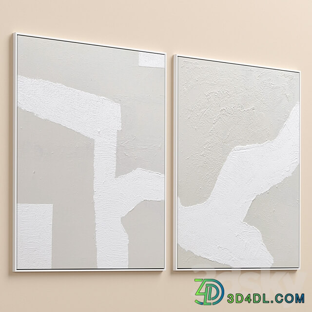 Large Textural Plaster Abstract Wall Art C 511 3D Models