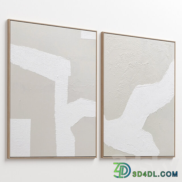 Large Textural Plaster Abstract Wall Art C 511 3D Models