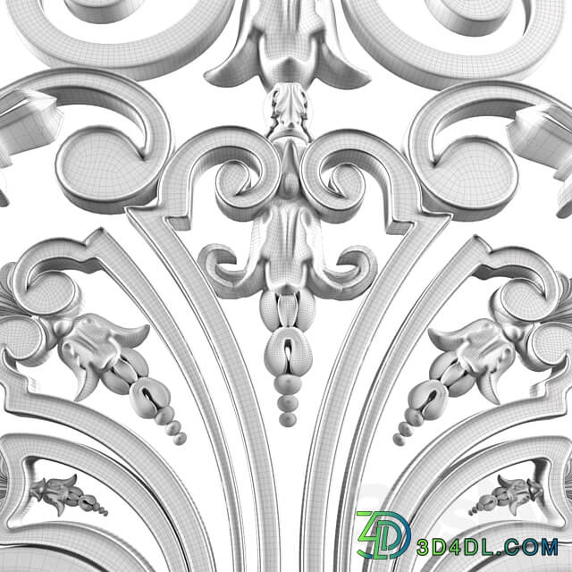 Classic forging wrought iron railing Fence 3D Models