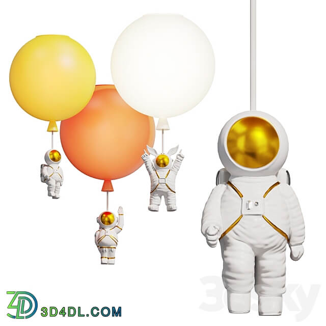 Astronaut lamp MERCURY Pendant light 3D Models