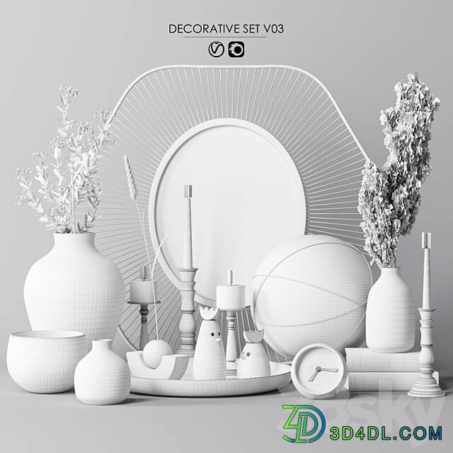 Decorative set v3 3D Models
