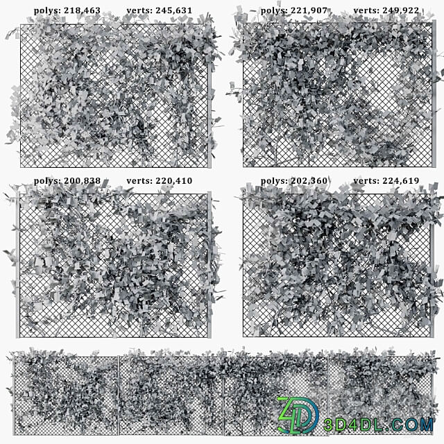Ivy on Fence 02 3D Models