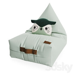 Bean bag chair and owl pillow from NOBODINOZ Miscellaneous 3D Models 