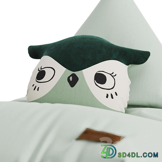 Bean bag chair and owl pillow from NOBODINOZ Miscellaneous 3D Models