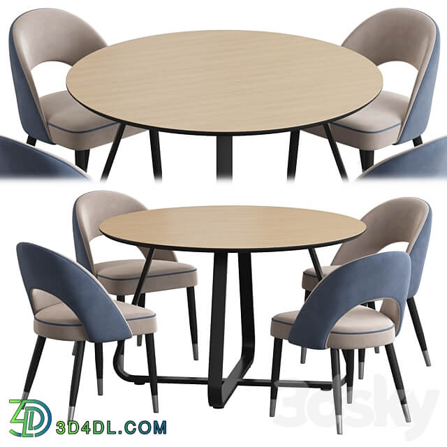 Toronto table Holly chair Dining set Table Chair 3D Models