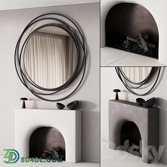 154 fireplace decorative wall kit 03 smooth soft fireplace 00 Other decorative objects 3D Models