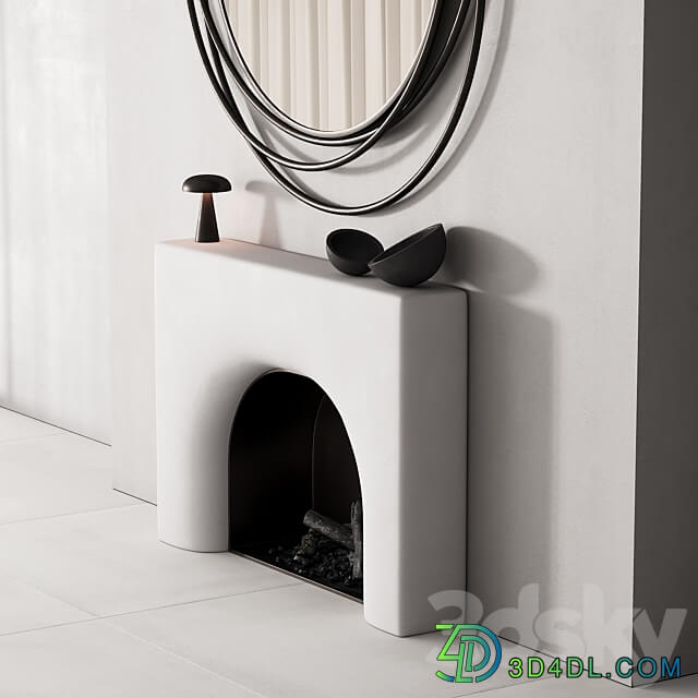 154 fireplace decorative wall kit 03 smooth soft fireplace 00 Other decorative objects 3D Models