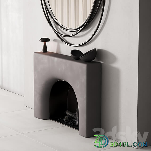 154 fireplace decorative wall kit 03 smooth soft fireplace 00 Other decorative objects 3D Models