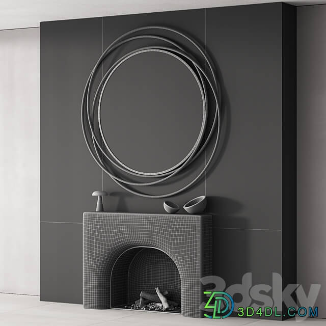 154 fireplace decorative wall kit 03 smooth soft fireplace 00 Other decorative objects 3D Models