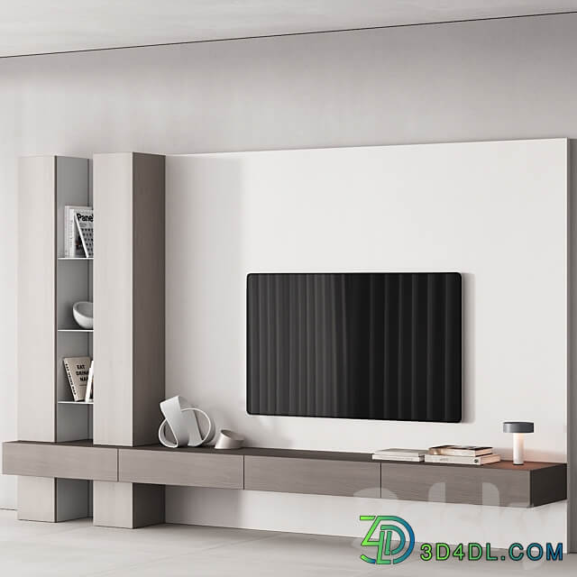 157 tv wall kit 06 neutral japandi wood 00 3D Models