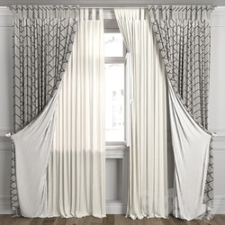 Curtains with window 484C 3D Models 