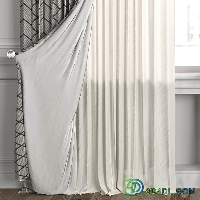 Curtains with window 484C 3D Models