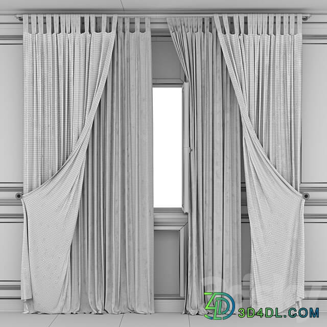 Curtains with window 484C 3D Models