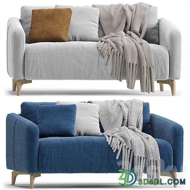 Sofa Ljeri Mini Barhat Beige Velvet Light by Divan.ru 4 Colors Sofa Ljeri Mini 3D Models