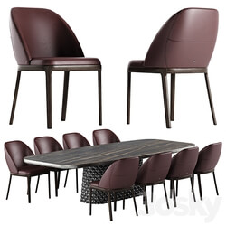 Cattelan Italia Atrium Keramik Premium table Mariel chair set Table Chair 3D Models 