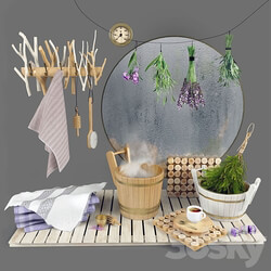 Set for bath sauna bathroom 3D Models 