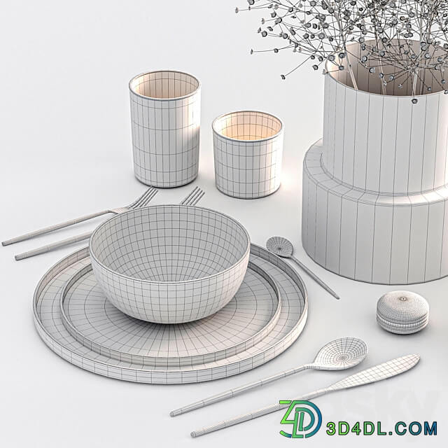 tableware set 01 3D Models