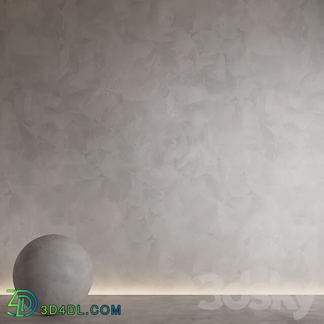 Decorative plaster. Seamless decorative plaster material Stone 3D Models