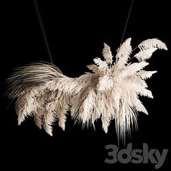 Suspended bouquet of dry reeds for decoration and interior dried flowers from pampas grass dry reeds Cortaderia. 260. 3D Models 