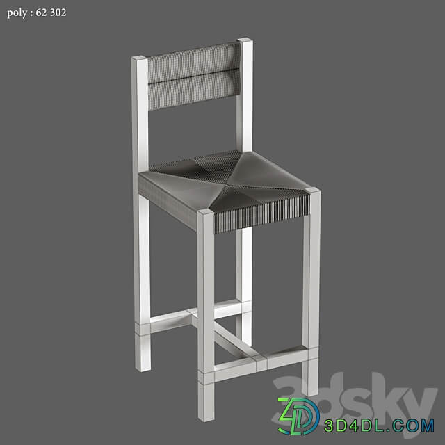 Malibu Woven Bar Counter Stools 3D Models