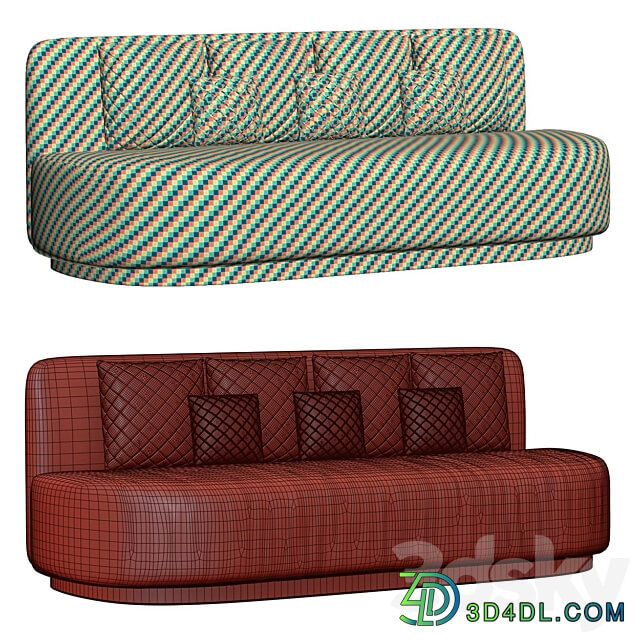 Stefa restaurant double seat sofa SCD22 by Bpoint Design 3D Models