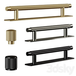 Plankhardware KEPLER Knurled T Bar and BROOKS and FRANKLIN Knob Miscellaneous 3D Models 